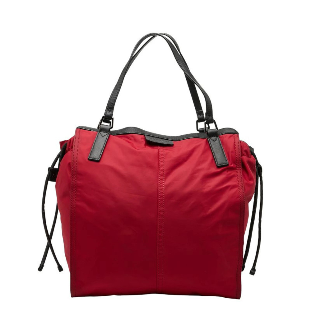 Burberry handbag tote bag red black leather